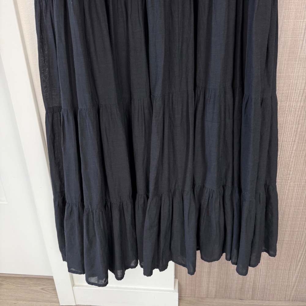 Anthropologie Samant Chauhan Black Jacaranda Tiered Maxi Dress Embroidered 8 - Picture 14 of 16